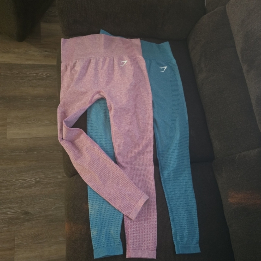 Gymshark 2 Leggings - Pink and Blue